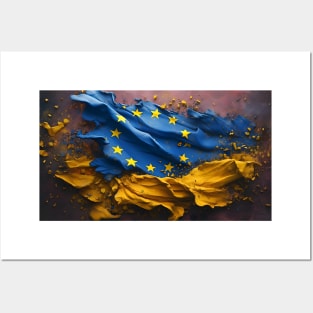 Illustration of Solidarity between EU and Ukraine Posters and Art